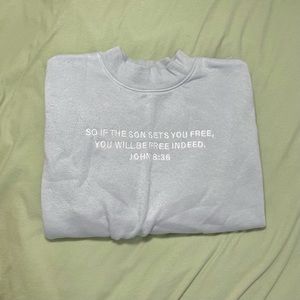 John 8:36 Baby Blue Crewneck Sweater